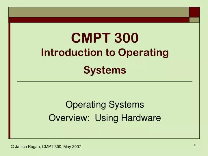 cmpt 300 introduction to operating systems