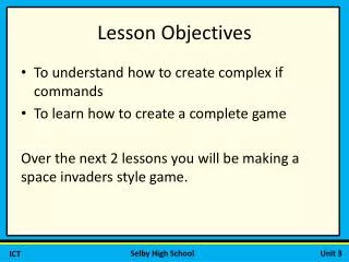 Lesson Objectives