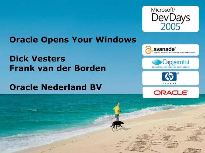 oracle opens your windows dick vesters frank van der borden oracle nederland bv