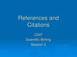References and Citations