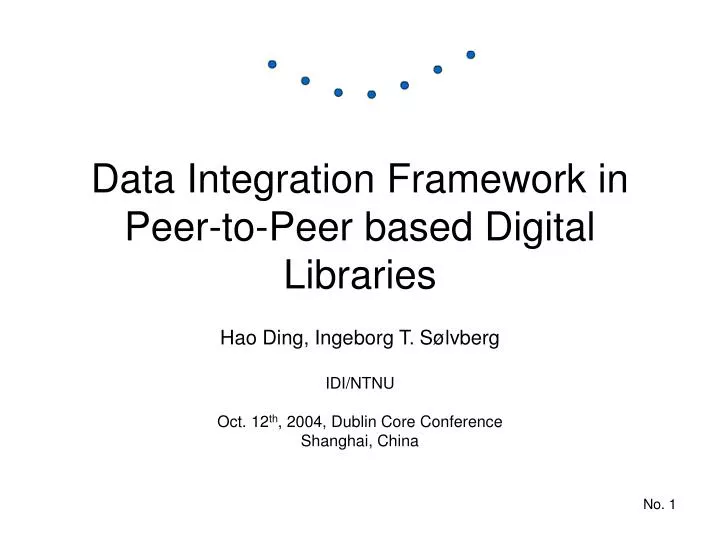 data integration framework in peer to peer based digital libraries