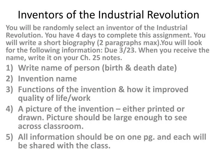 inventors of the industrial revolution