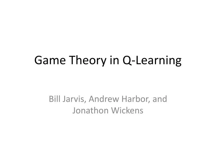 game theory in q learning