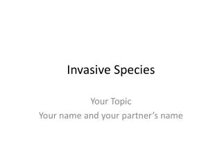 invasive species