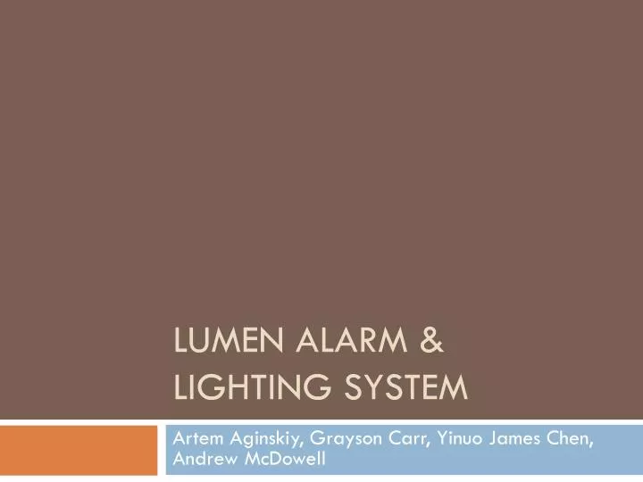 lumen alarm lighting system