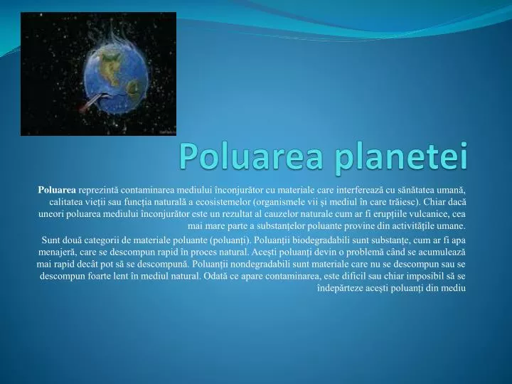 poluarea planetei