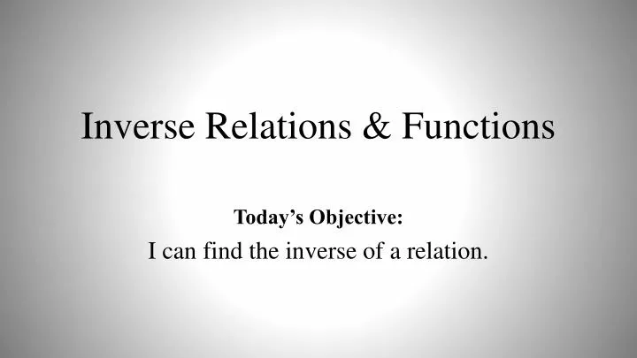 inverse relations functions