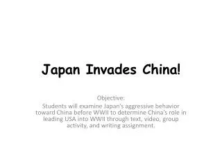 Japan Invades China!