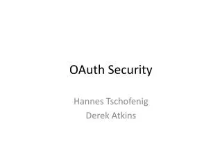 OAuth Security