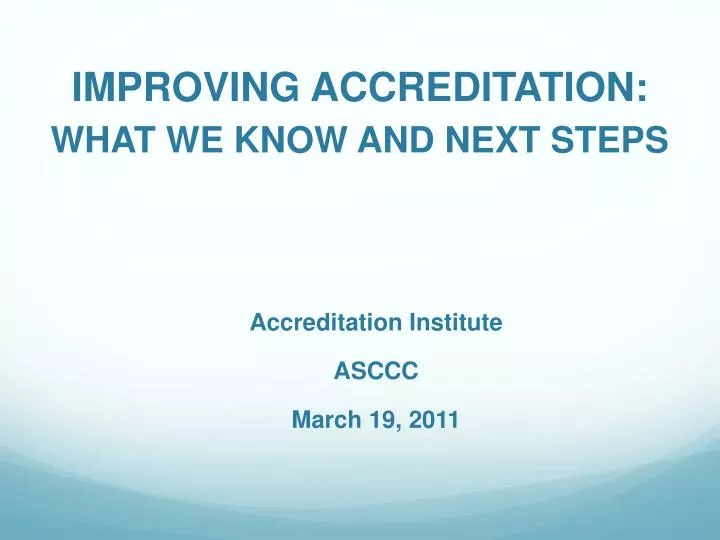 improving accreditation