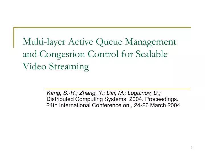 multi layer active queue management and congestion control for scalable video streaming