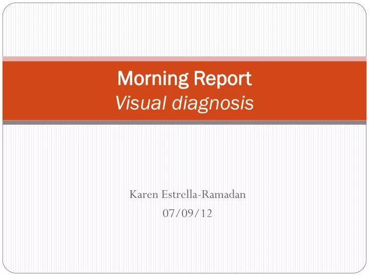 morning report visual diagnosis