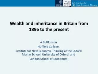 Wealth and inheritance in Britain from 1896 to the present
