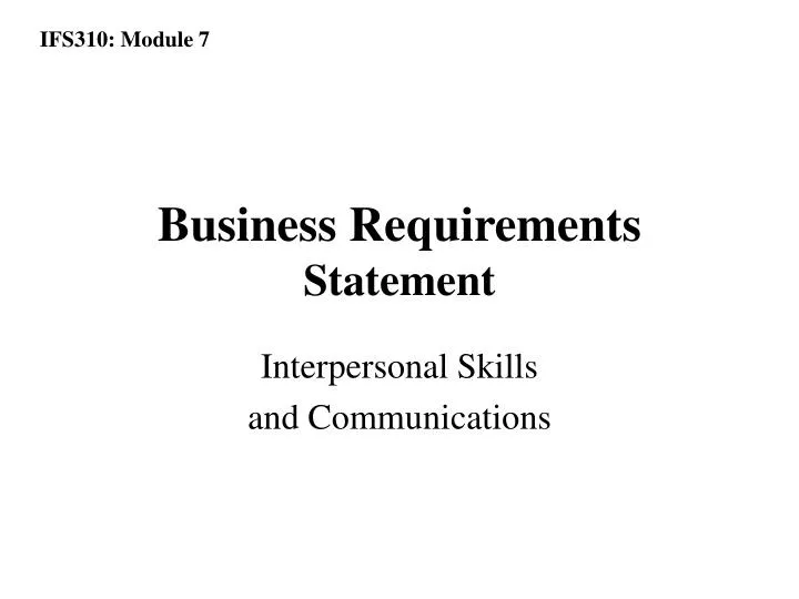 business requirements statement