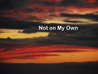 not on my own