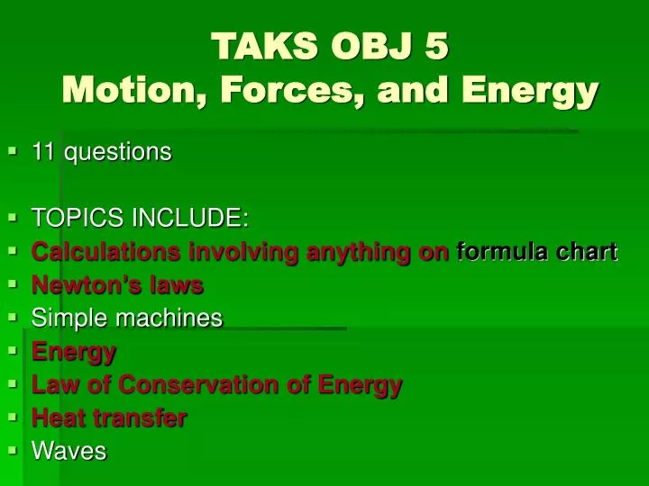 taks obj 5 motion forces and energy