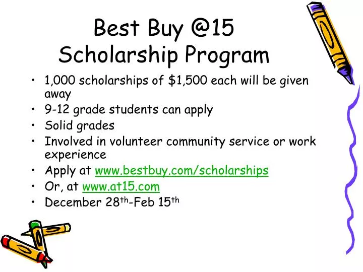best buy @15 scholarship program