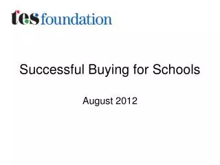 Successful Buying for Schools