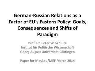Options in EU- Russian Relations