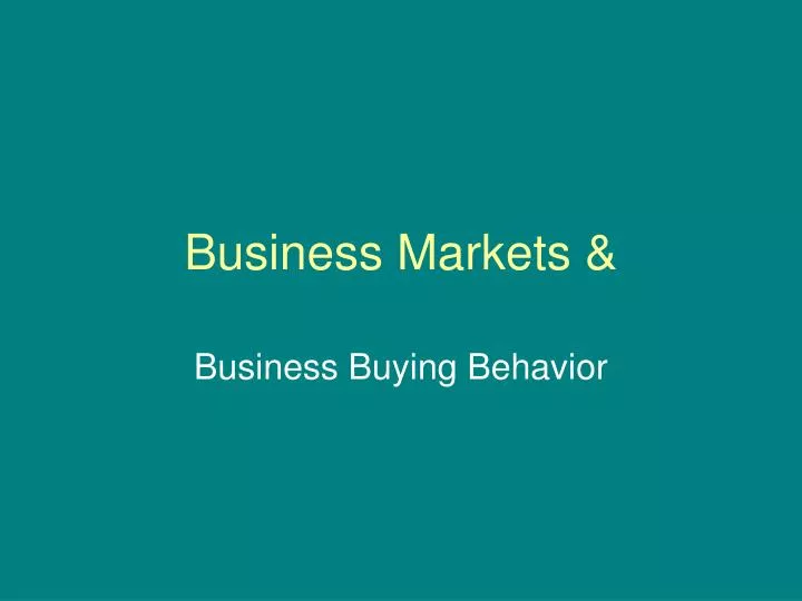 business markets