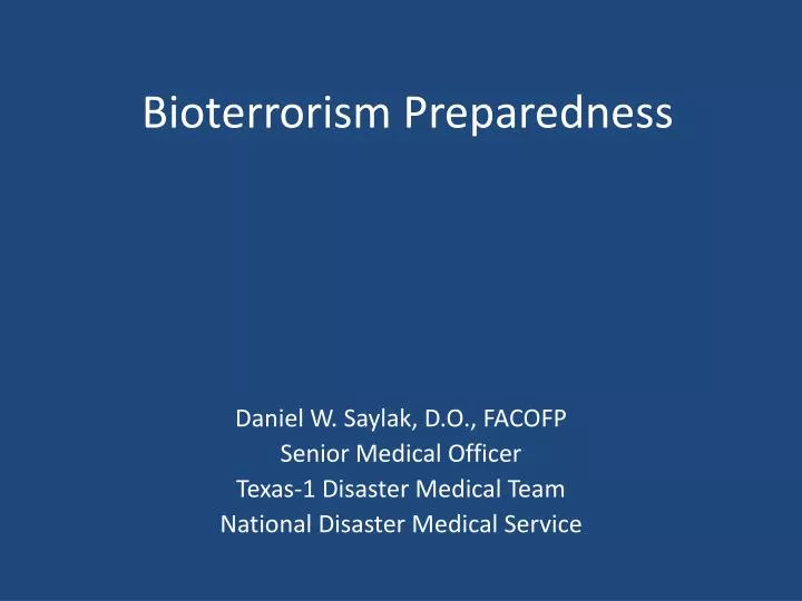 bioterrorism preparedness