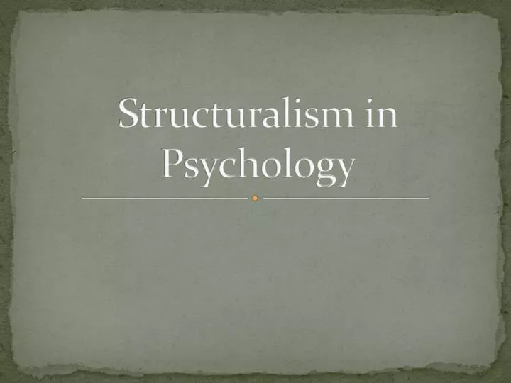 structuralism in psychology