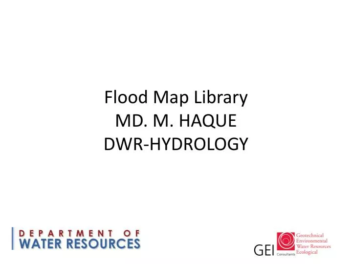 flood map library md m haque dwr hydrology