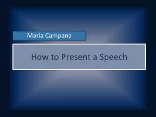 How to Present a Speech