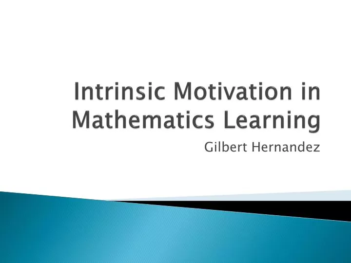 intrinsic motivation in mathematics learning