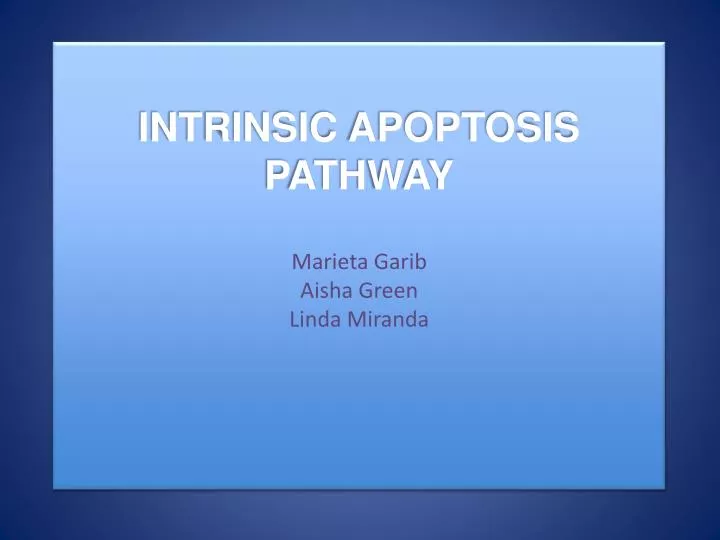intrinsic apoptosis pathway marieta garib aisha green linda miranda