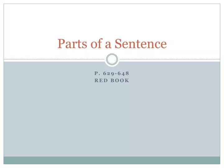 parts of a sentence