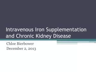 Intravenous Iron Supplementation and Chronic Kidney Disease
