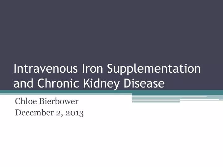 intravenous iron supplementation and chronic kidney disease