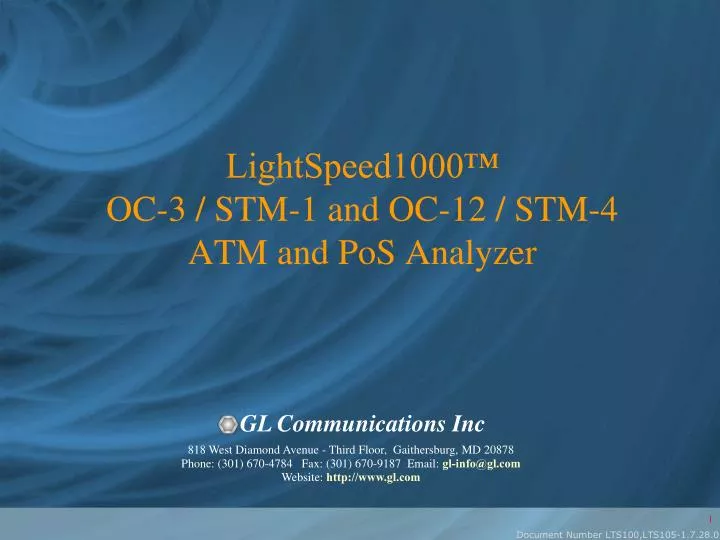 lightspeed1000 oc 3 stm 1 and oc 12 stm 4 atm and pos analyzer