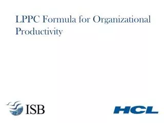 LPPC Formula for Organizational Productivity