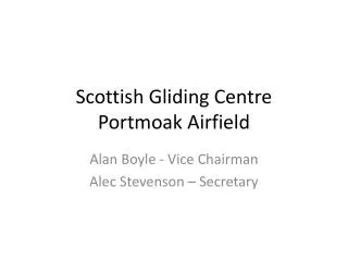 Scottish Gliding Centre Portmoak Airfield