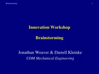 Innovation Workshop Brainstorming
