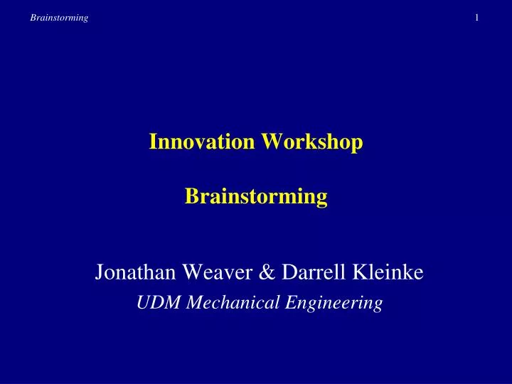 innovation workshop brainstorming