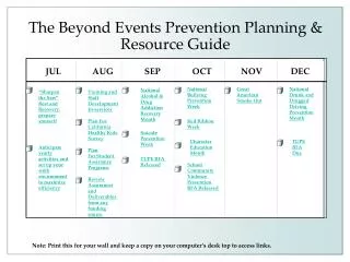 The Beyond Events Prevention Planning &amp; Resource Guide