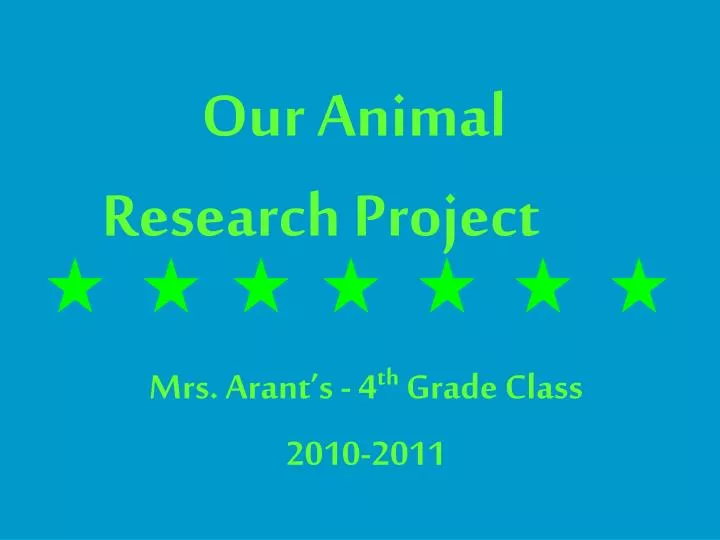 our animal research project