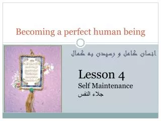 becoming a perfect human being