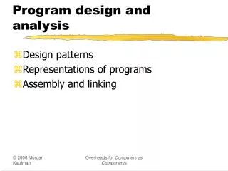 Program design and analysis