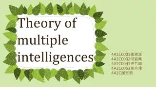 Theory of multiple intelligences