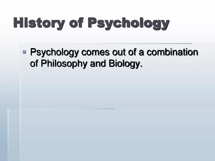 history of psychology