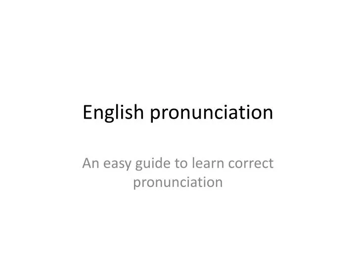 english pronunciation