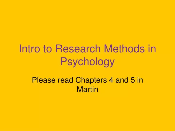 intro to research methods in psychology