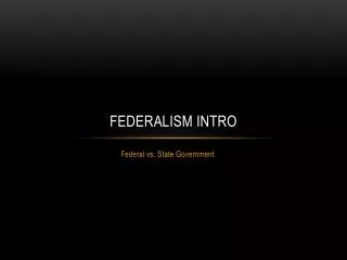 Federalism Intro