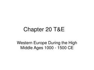 Chapter 20 T&amp;E