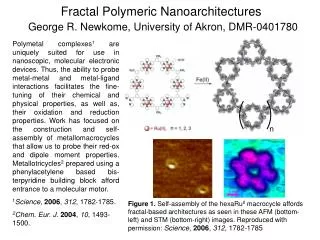 Fractal Polymeric Nanoarchitectures George R. Newkome, University of Akron, DMR-0401780