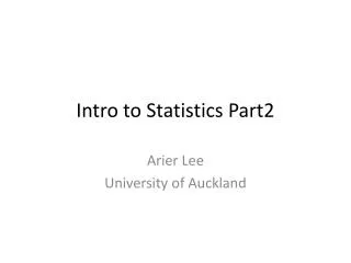Intro to Statistics Part2